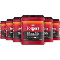 Folgers Black Silk Dark Roast Coffee, 9.6 Ounces (Pack Of 6)