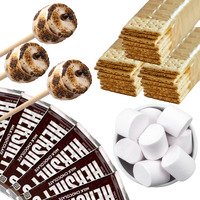 112 Piece S'Mores Kit - Makes Up To 24 S'Mores - Includes 30"" Roasting Sticks, Chocolate, Graham Crackers, And Marshmallows - Perfect For Camping, Outdoor Fire Pits, Birthday Parties