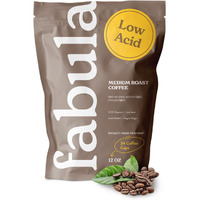 Fabula Low Acid Coffee Beans Whole, Usda Organic Coffee Beans Medium Roast - Non-Gmo - No Molds - Mycotoxins Pesticides Free - Single Origin Coffee - 12 Oz