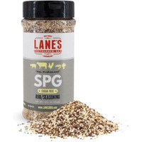 Lane's Spg Seasoning & Rub, All-Natural Coarse Ground Salt Pepper Garlic Seasoning For Any Types Of Dishes, Classic Bold Flavor, No Msg, No Preservatives, Gluten-Free, Made In Usa, 12 Oz