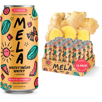 Mela Water Watermelon Juice Drink, Electrolytes & Antioxidants, Refreshing Hydration, Coconut Water Alternative, Vitamin C, Ginger, 16.9 Fl Oz (Pack Of 12)