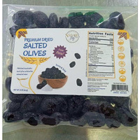 Naturalzing Organic Raw Peruvian Black Dried Pitted Premium Olives Cured 8 Ounce Bag