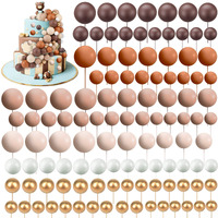 Maitys 216 Pcs Balls Cake Topper Mini Balloons Cake Toppers Foam Ball Cake Decorations Ball Shaped Cake Insert Topper Balloon Cake Topper For Baby Showerbirthday Party, 5 Sizes (Multi Colors)
