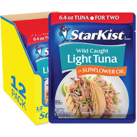Starkist Chunk Light Tuna In Sunflower Oil, 6.4 Oz, Pack Of 12