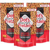 Dot's Homestyle Pretzels 18 Ounce Family Size Original Seasoned Pretzel Twists (3 Pack)