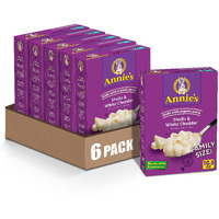 Annies White Cheddar Shells Macaroni & Cheese Dinner With Organic Pasta, 10.5 Oz (Pack Of 6)