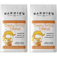 Barnie's Creamy Buttery Caramel Ground Coffee With Smooth And Sweet Caramel Flavor, Medium Roasted Arabica Coffee Beans, Gluten And Nut Free, 12 Oz Bag (Pack Of 2)