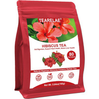 Tearelae - Hibiscus Tea Bags - 2G X 80 Count - 100% Pure Hibiscus Flowers - Country Of Origin Nigeria - Non-Gmo - Caffeine-Free - Aid Digestion & Support Heart Health
