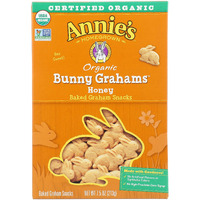 Annie's Homegrown Bunny Grahams, Honey, 7.5-Ounce Boxes (Pack Of 3)