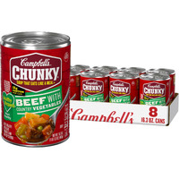 Campbells Chunky Healthy Request Soup, Beef Soup With Country Vegetables, 16.3 Oz Can (Case Of 8)
