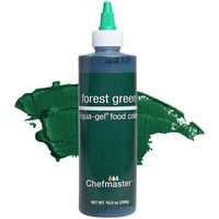 Chefmaster Forest Green Liqua-Gel Food Coloring | Vibrant Color | Professional-Grade Dye For Icing, Frosting, Fondant | Baking & Decorating | Fade-Resistant | Easy-To-Use | Made In Usa | 10.5 Oz