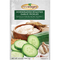 Mrs. Wages Horseradish Roasted Garlic Quick Process Pickle Mix, Quick And Easy, Simple-To-Use, Unique Spicy Garlic Flavor, 6.5 Oz Packet (Value Packof 6)