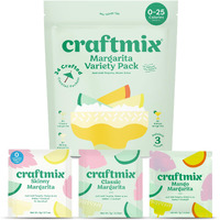 Craftmix Margarita Variety Pack, Makes 24 Drinks, Skinny Cocktail Mixers, Instant Mix Mocktail Kit, Real Fruit, Vegan Low Carb Non-Gmo, Dairy Free, Gluten Free, Easy To Mix