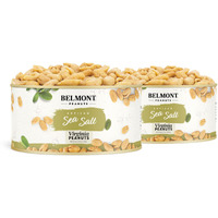 Belmont Peanuts Gourmet Sea-Salted Virginia Peanuts, 20 Oz (2 Pack) - Only 3 Simple Ingredients, No Preservatives, 7G Protein - A Premium, Salty, Crunchy, Hand Seasoned Snack