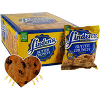 Linden's Butter Crunch Cookies- 3 Cookies Per Pack- 18 Packs - With Exclusive Inprimetime Cookie Heart Magnet