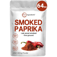 Smoked Paprika Powder 4Lbs(64 Oz) | Premium Source For Spice & Seasoning | Great Spanish Source With Sweet & Spicy Flavor For Meats Marinades And Dressings | Additive Free, Non-Gmo, Bulk Supply