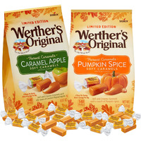 Pumpkin Spice And Caramel Apple Original Soft Caramels, Individually Wrapped Sharable Fall Flavored Candies, 8.57 Ounce Bags, Pack Of 2