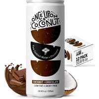 Once Upon A Coconut Chocolate Coconut Water - 100% Pure - Low-Calorie, All-Natural Drink With Electrolytes - Non-Gmo, Gluten-Free - Pack Of 12 Cans (Each 10.8 Fl Oz)