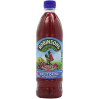Robinson's Fruit Drink, Apple & Blackcurrant, No Added Sugar, 1-Liter Plastic Bottles (Pack Of 4)