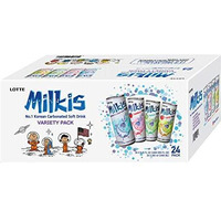 Milkis Carbonated Drink 4 Variety Flavors, Apple, Melon, Strawberry & Original, 8.45 Fl Oz, Pack Of 24