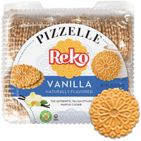 Reko Pizzelle Authentic Italian Style Waffle Cookie, Vanilla, 20 Ounce