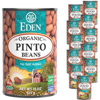 Eden Organic Pinto Beans, 15 Oz Can (12-Pack), No Salt Added, Non-Gmo, Gluten Free, Vegan, Kosher, U.S. Grown, Heat And Serve, Macrobiotic, Frijol Pinto