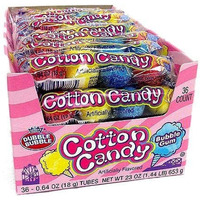 Dubble Bubble Cotton Candy Bubble Gum 4 Pieces Per Sleeve - 36 Count