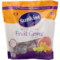 Jelly Belly, Sunkist, Fruit Gems, Soft Fruit Candies, 2Lb Bag (Pack Of 2)