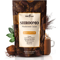 Kiki Green Shroomo: Mushroom Coffee Alternative | Master Blend Of Lion's Mane, Ashwagandha For Mental Clarity, Energy & Focus, Maca Root, Roasted Chicory, Monk Fruit | Cacao Coffee Alternative 8 Oz
