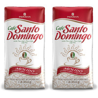 Caf   Santo Domingo, 16 Oz Bag, Ground Coffee, Medium Roast - Product From The Dominican Republic (Pack Of 2)
