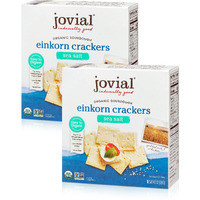 Jovial Organic Sourdough Einkorn Sea Salt Crackers - Sourdough Crackers, Crackers For Cheese Platter, Made With Einkorn, Usda Organic, Non-Gmo - 4.5 Oz, 2 Pack