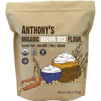 Anthony's Organic Brown Rice Flour, 4 Pound, Gluten Free, Product Of Usa, Finely Ground