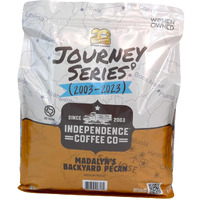 Independence Coffee Co. Madalyn's Backyard Pecan Flavored Mellow Body, Light Roast Whole Bean Coffee, 5 Pound Bag (Packaging May Vary)