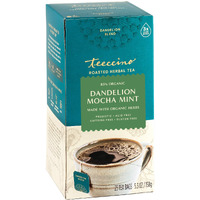 Teeccino Dandelion Mocha Mint Tea - Caffeine Free, Roasted Herbal Tea With Prebiotics, 3X More Herbs Than Regular Tea Bags, Gluten Free - 25 Tea Bags