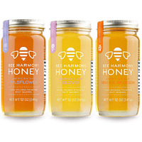Bee Harmony Honey 3 Pack Variety Pack, 36 Ounce (Clover, Wildflower And Orange Blossom)