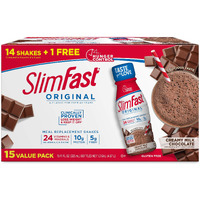 Slimfast Meal Replacement Shake, Original Creamy Milk Chocolate, 10G Of Ready To Drink Protein For Weight Loss, 11 Fl. Oz Bottle, 15 Count