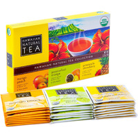 Hawaiian Natural Tea Organic Tropical Fruit Tea Sampler - Green Tea Blends With Black Tea & White Tea - Gift Box Set For Tea Lovers - 24 Tea Bags