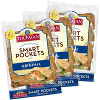 Toufayan Original Smart Pockets Pita Bread | Naturally Vegan (3 Pack)