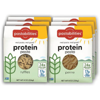 Pastabilities, Protein Pasta, Variety Pack (Penne & Ruffles) - 24G Protein & Low 12G Net Carb - High Protein Delicious Taste & Texture Non-Gmo Plant-Based Pasta, Keto Friendly, Vegan (3 Pound, 1 Pack)