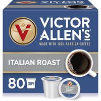 Victor Allen's Coffee Italian Roast, Dark Roast, 80 Count, Single Serve Coffee Pods For Keurig K-Cup Brewers