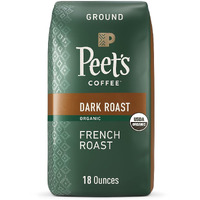 Peet's Coffee, Dark Roast Ground Coffee - Organic French Roast 18 Ounce Bag, Usda Organic