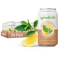 Spindrift Sparkling Water, Half Tea & Half Lemon Flavored, Made With Real Squeezed Fruit, 12 Fl Oz Cans, Pack Of 24 (Only 5 Calories Per Can)