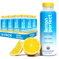 Lemon Perfect Original Lemon, Hydrating Flavored Lemon Water, Zero Sugar, Delicious And Refreshing, Organic, 15.2 Fl Oz Bottles (12-Pack)