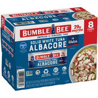 Bumble Bee Solid White Albacore Tuna In Water, 5 Oz Can (Pack Of 8) - Wild Caught Tuna - 29G Protein Per Serving, High In Omega-3S - Non-Gmo Project Verified, Gluten Free, Kosher