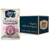 Lesserevil Himalayan Pink Salt Organic Popcorn, No Artificial Ingredients, Coconut Oil, Pack Of 12, 0.88 Oz Bags