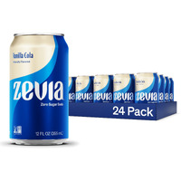 Zevia Zero Sugar, Vanilla Cola Soda, 12 Fl Oz Cans (Pack Of 24)
