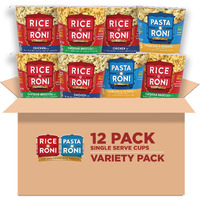Pasta Roni Quaker Rice A Roni Cups Individual Cup, 3-Flavor Variety Pack, 2.25 Oz (Pack Of 12)
