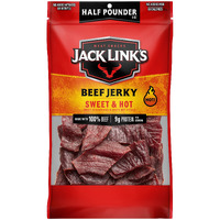 Jack Link's Beef Jerky, Sweet & Hot,  Pounder Bag - Flavorful Meat Snack, 9G Of Protein And 80 Calories, Made With Premium Beef - 96 Percent Fat Free, No Added Msg Or Nitrates/Nitrites