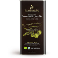 A Atlas Olive Oils Bulk Organic Cold Pressed Moroccan Extra Virgin Olive Oil, Polyphenol Rich, Newly Harvested Unprocessed From One Single Family Farm Cold Press Ext. Virgin 170 Fl Oz (Pack Of 1)