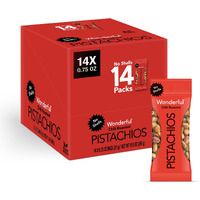 Wonderful Pistachios No Shells, Chili Roasted Nuts, 0.75 Ounce Bag (Pack Of 14), Protein Snacks, Gluten Free, On-The-Go, Individually Wrapped Healthy Snack